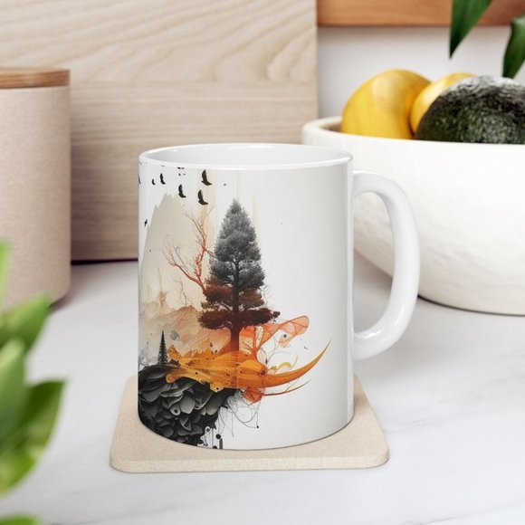 Modern Design Ceramic Coffee Mug - Enjoy Your Favorite Beverages 11 oz - Picture 8 of 10